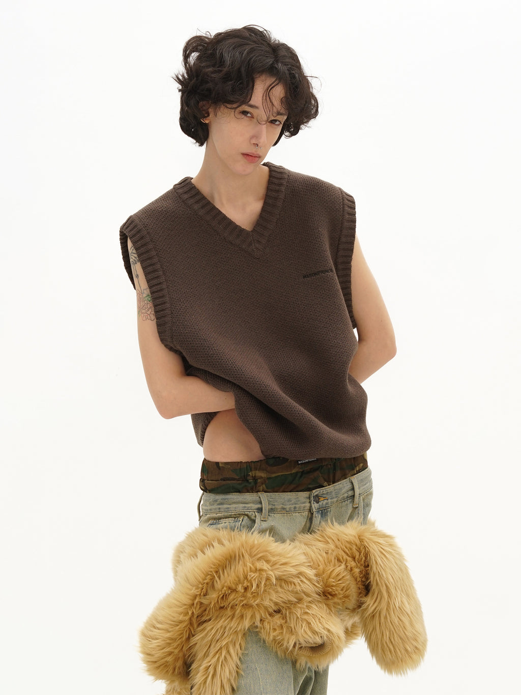 Winter Layered Wool V-Neck Vest