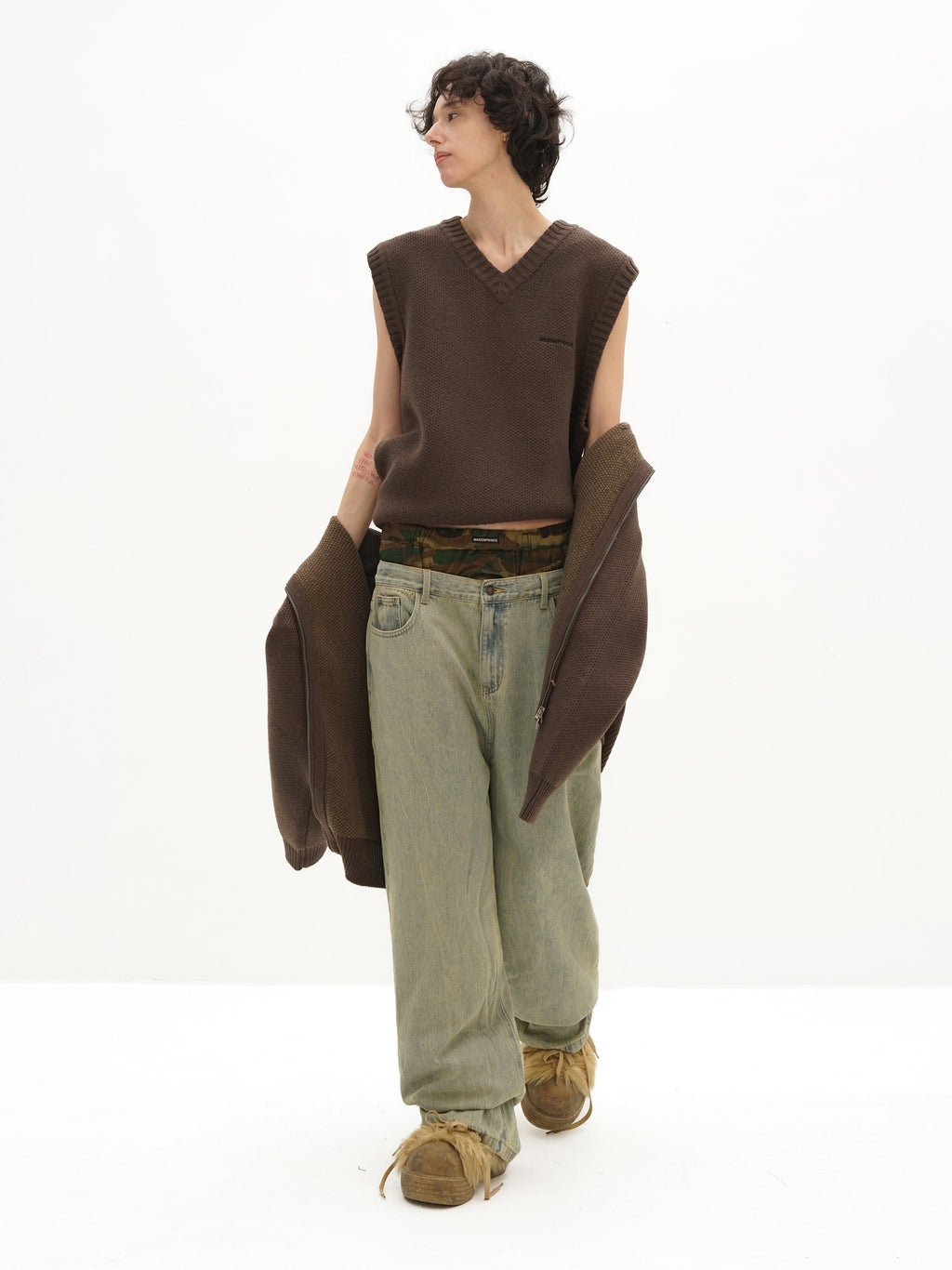 Winter Layered Wool V-Neck Vest