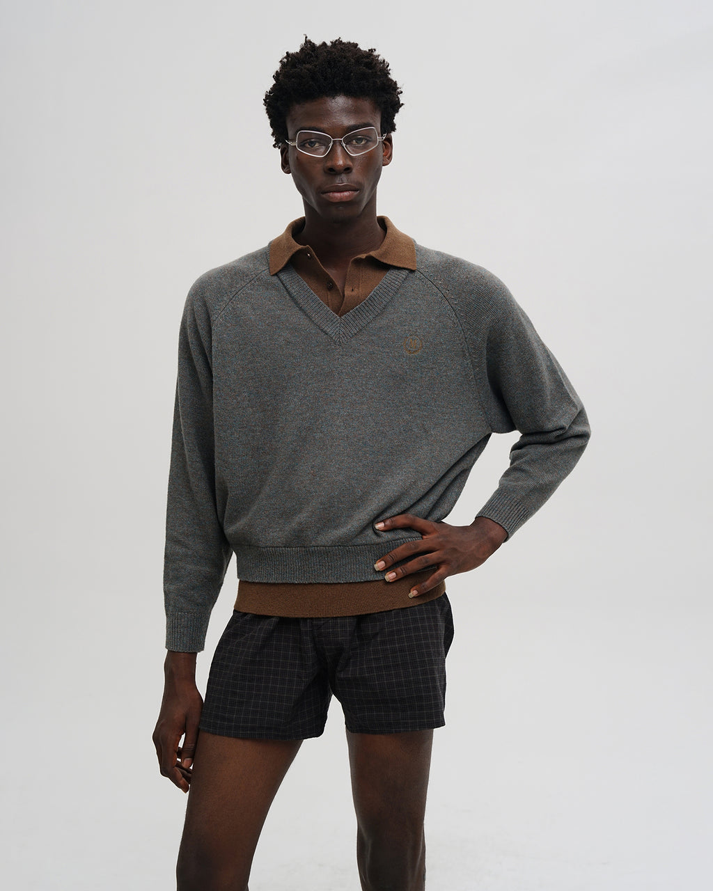 Dual Collar Wool Knit