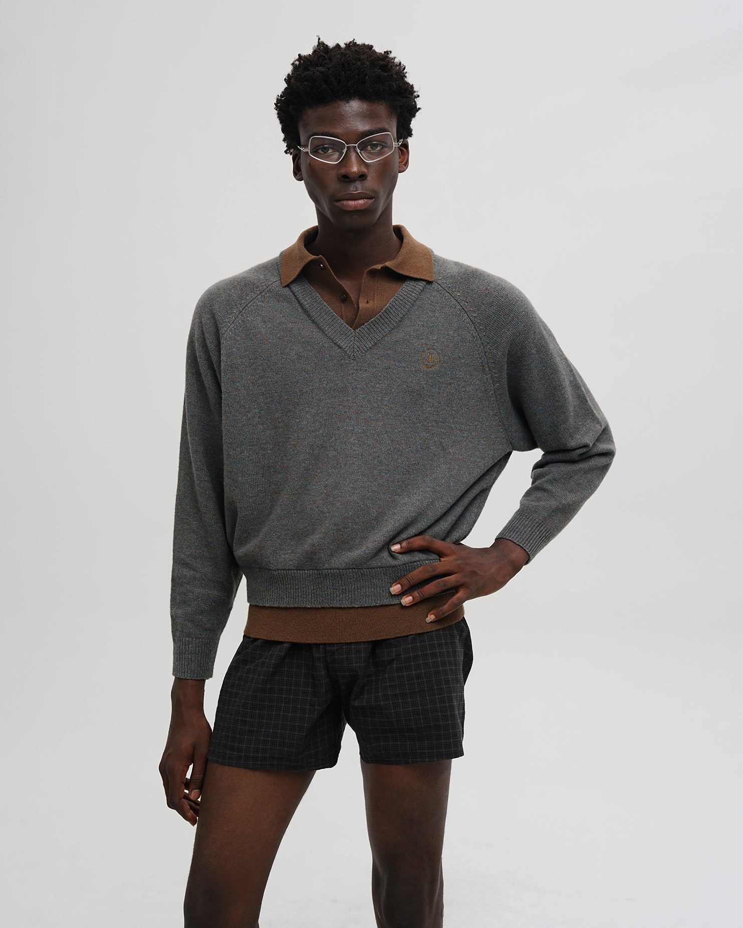 Dual Collar Wool Knit