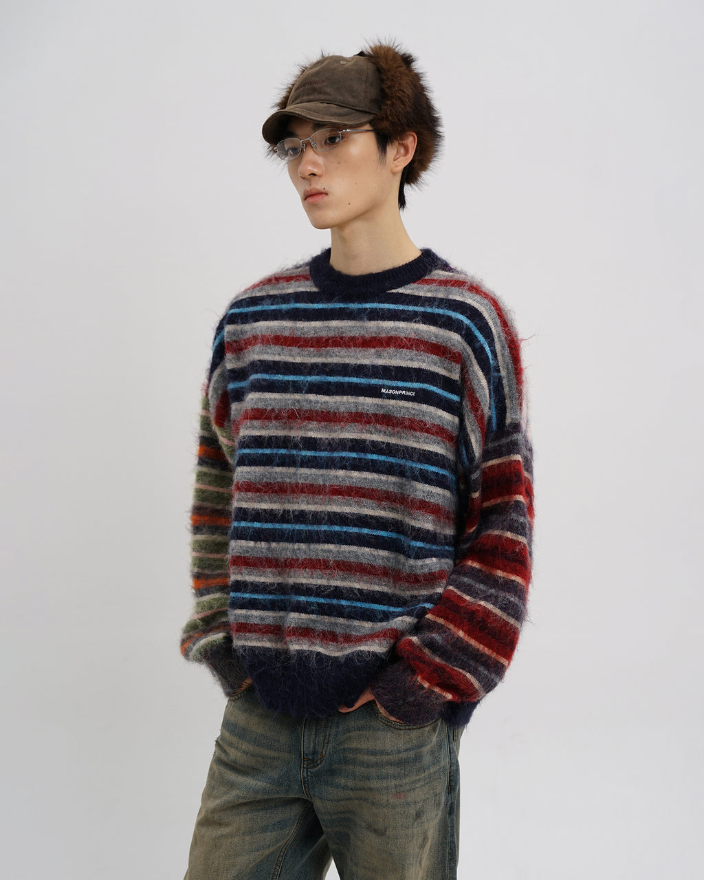Vintage Fuzzy Stripe Knit