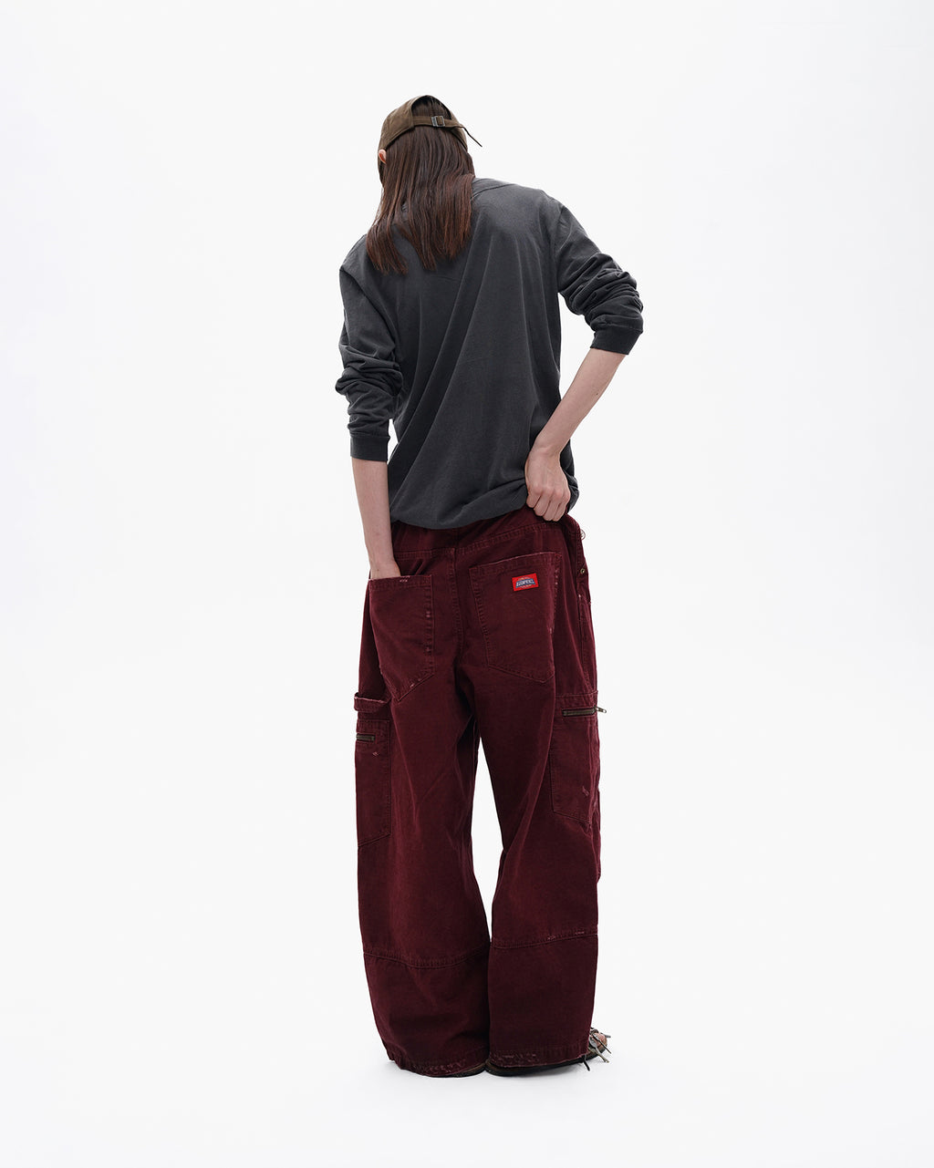 Wide-Leg Vintage Utility Pants