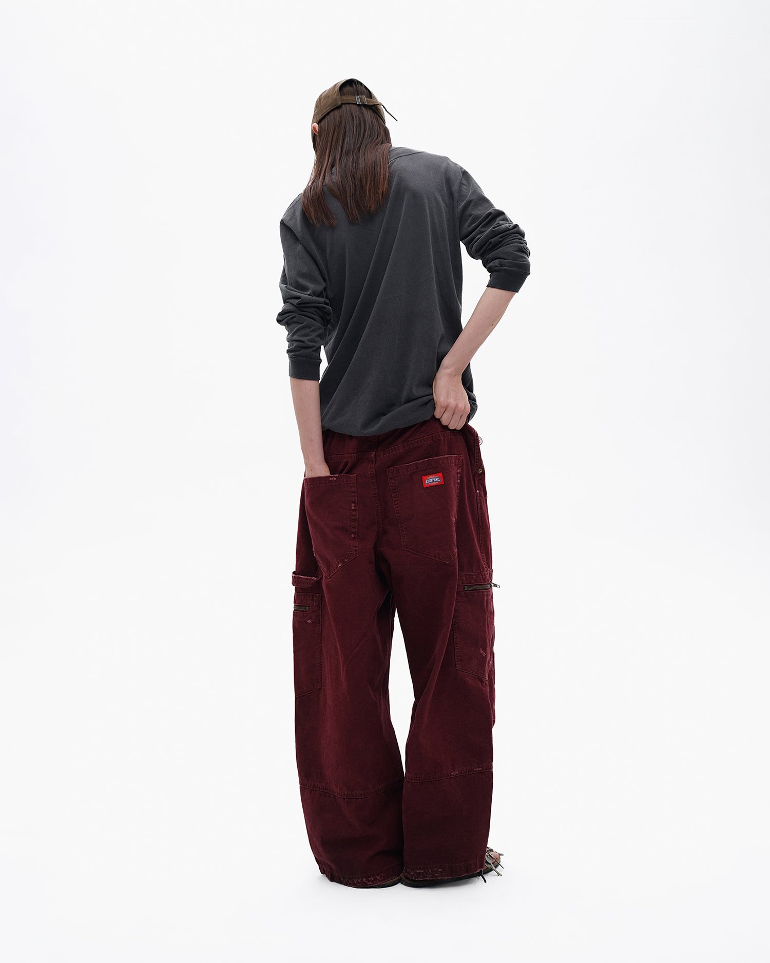 Wide-Leg Vintage Utility Pants