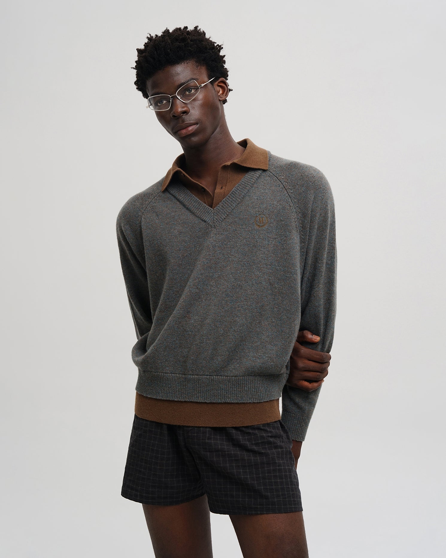 Dual Collar Wool Knit