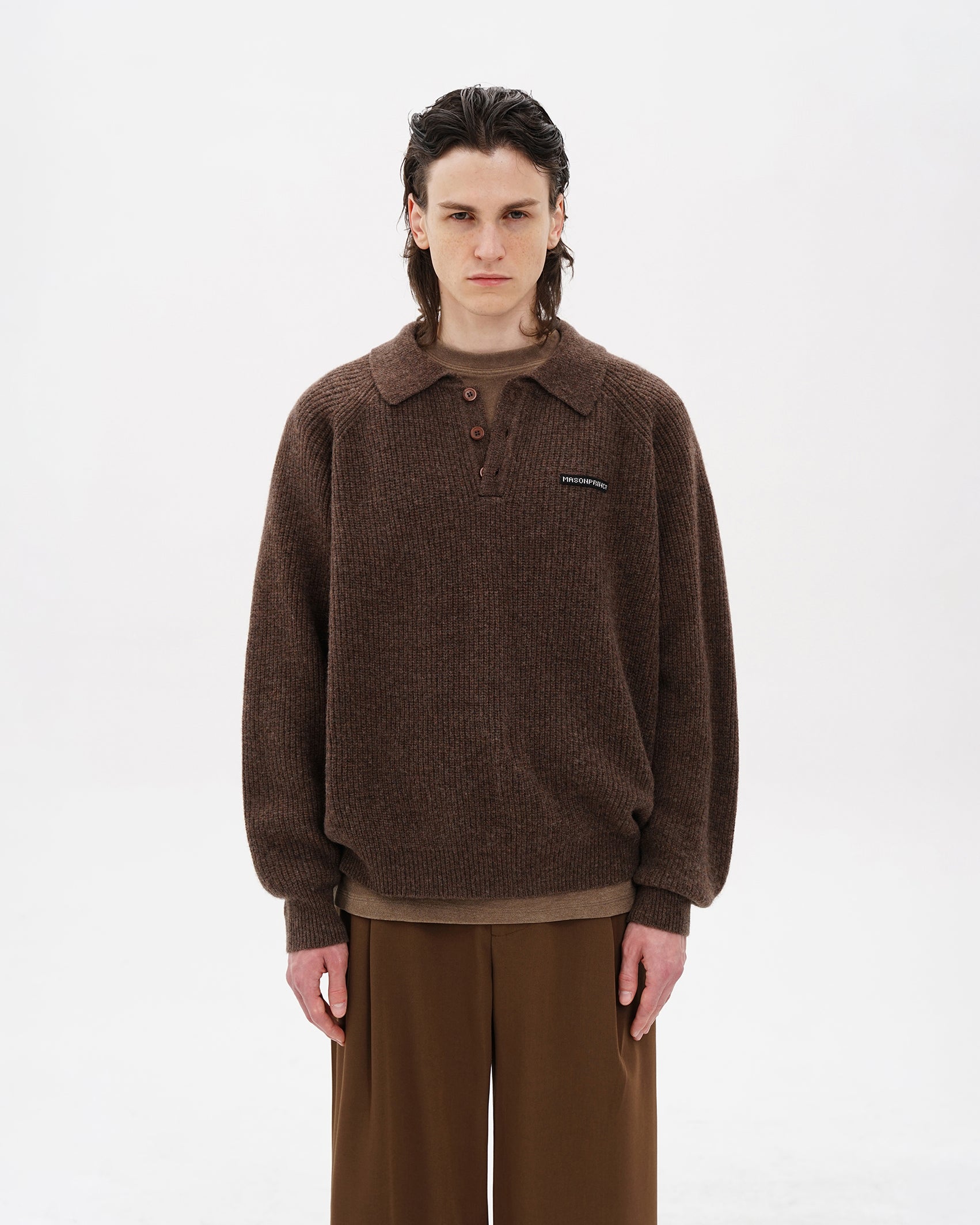 Setsuna Textured Wool Polo Knit