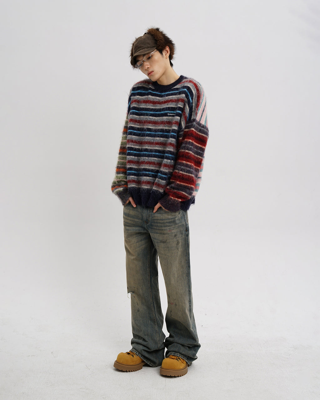 Vintage Fuzzy Stripe Knit