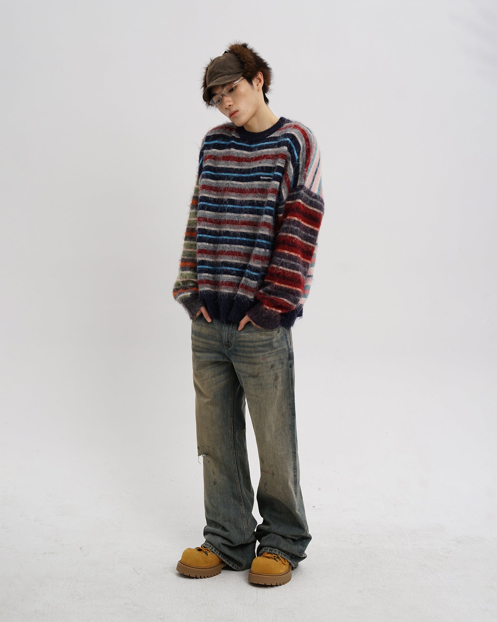 Vintage Fuzzy Stripe Knit