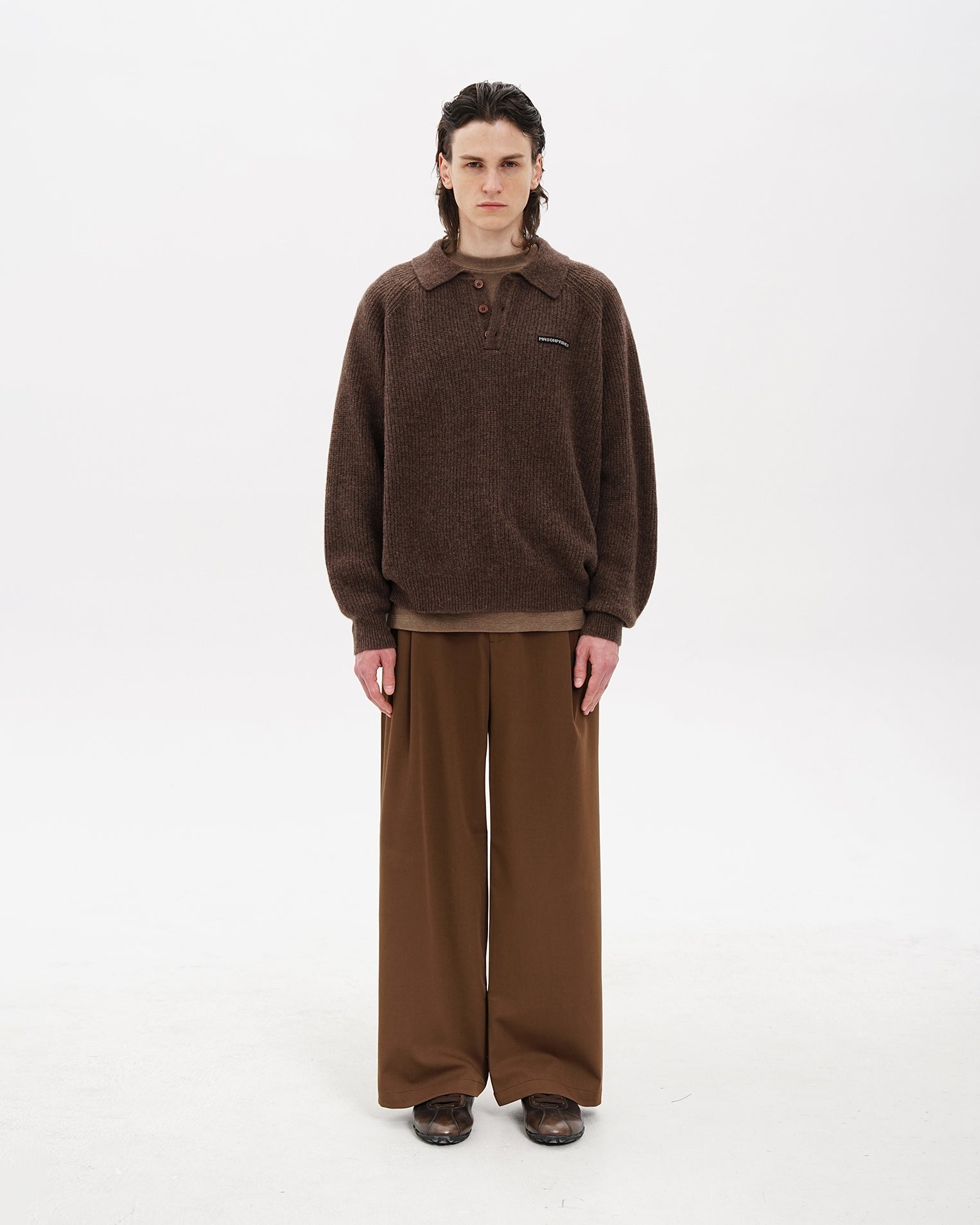 Setsuna Textured Wool Polo Knit