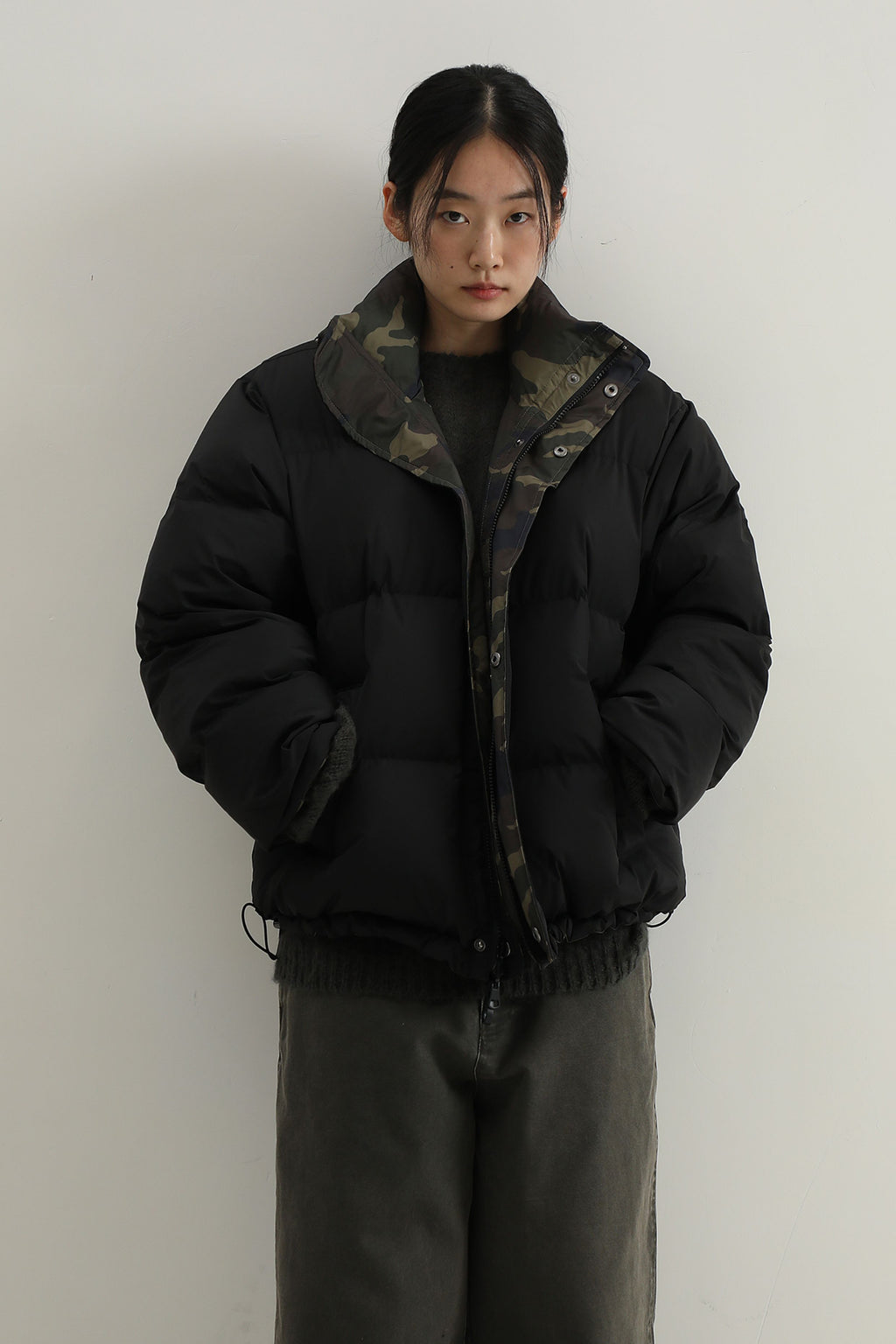 Reversible Camouflage Puffer Jacket
