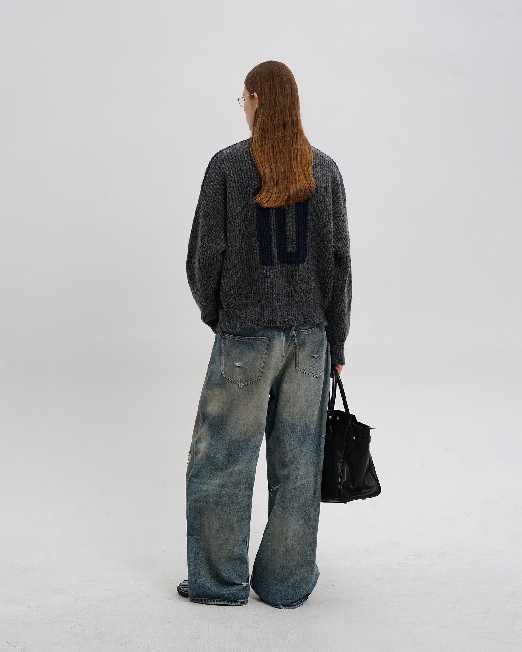 Racer Patch Knit Zip Cardigan