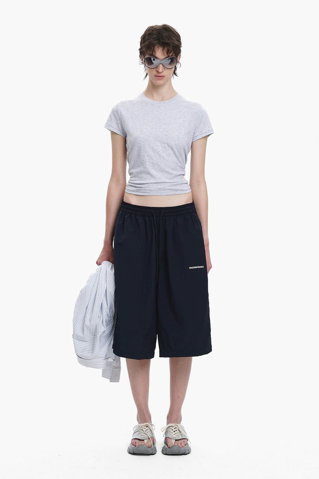 Loose Fit Nylon Bermuda Shorts