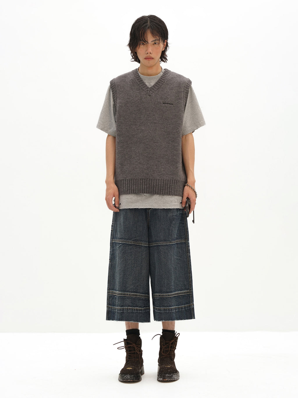 Winter Layered Wool V-Neck Vest