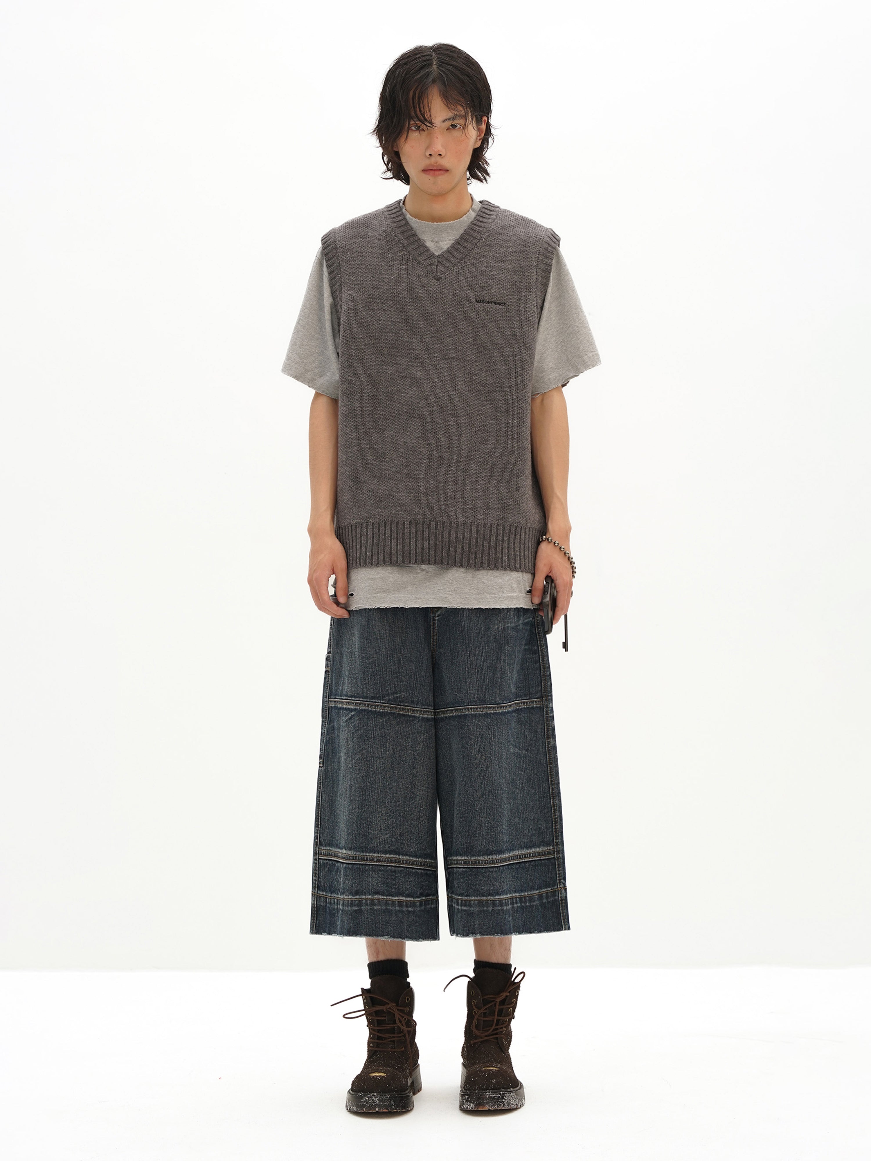 Winter Layered Wool V-Neck Vest