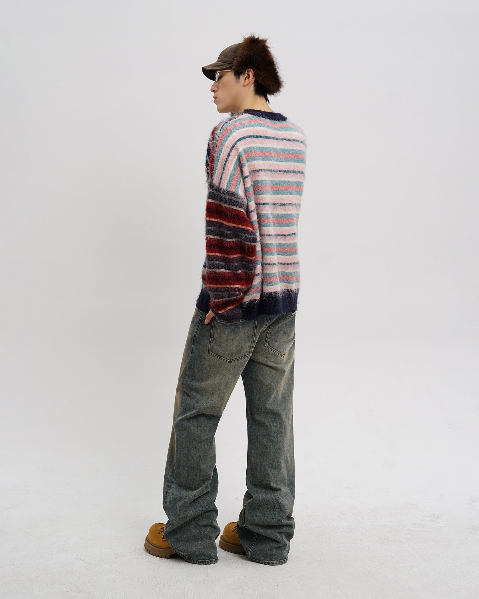 Vintage Fuzzy Stripe Knit