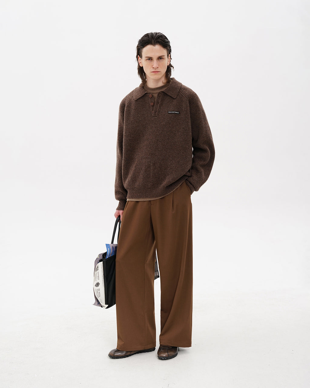 Setsuna Textured Wool Polo Knit