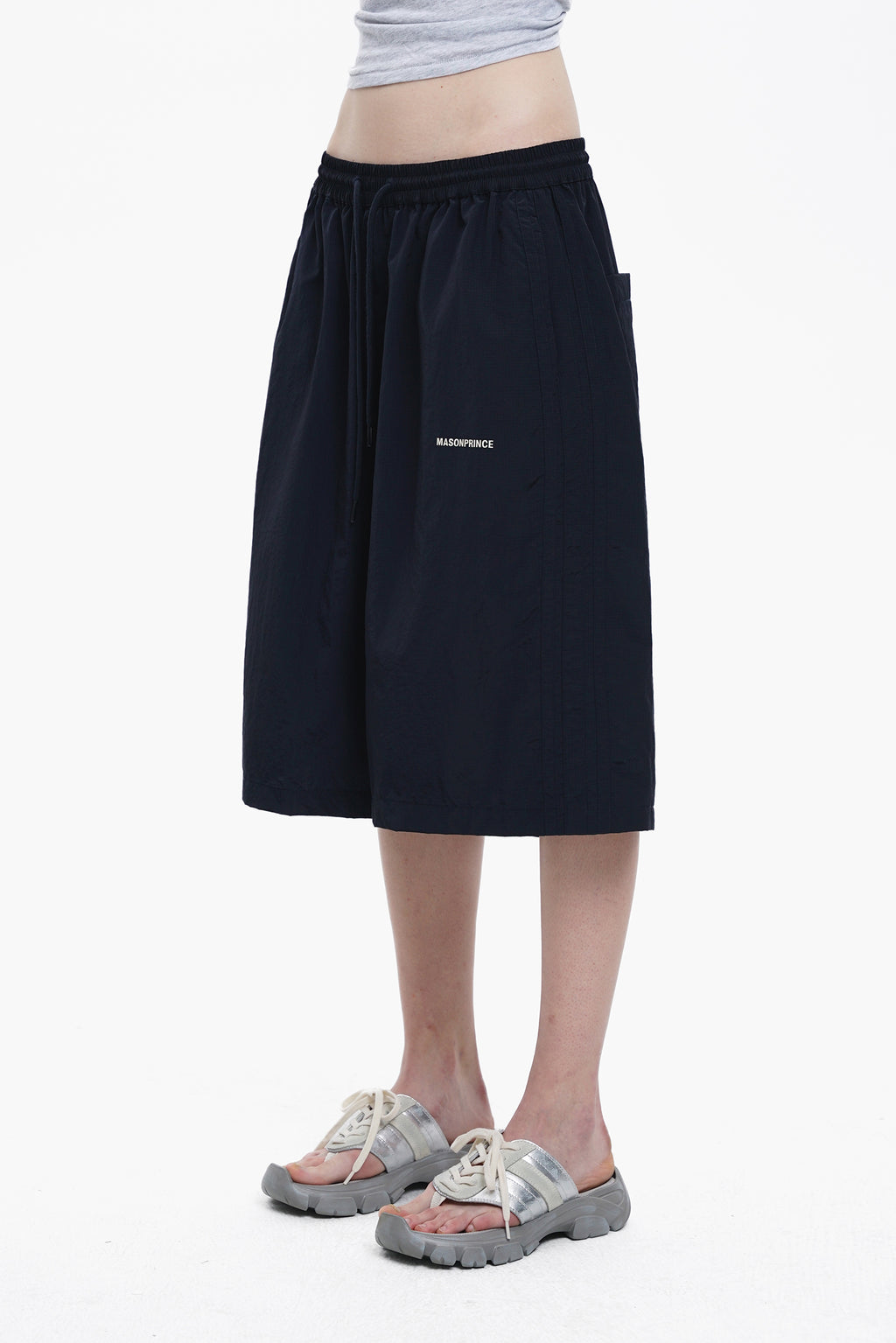 Loose Fit Nylon Bermuda Shorts