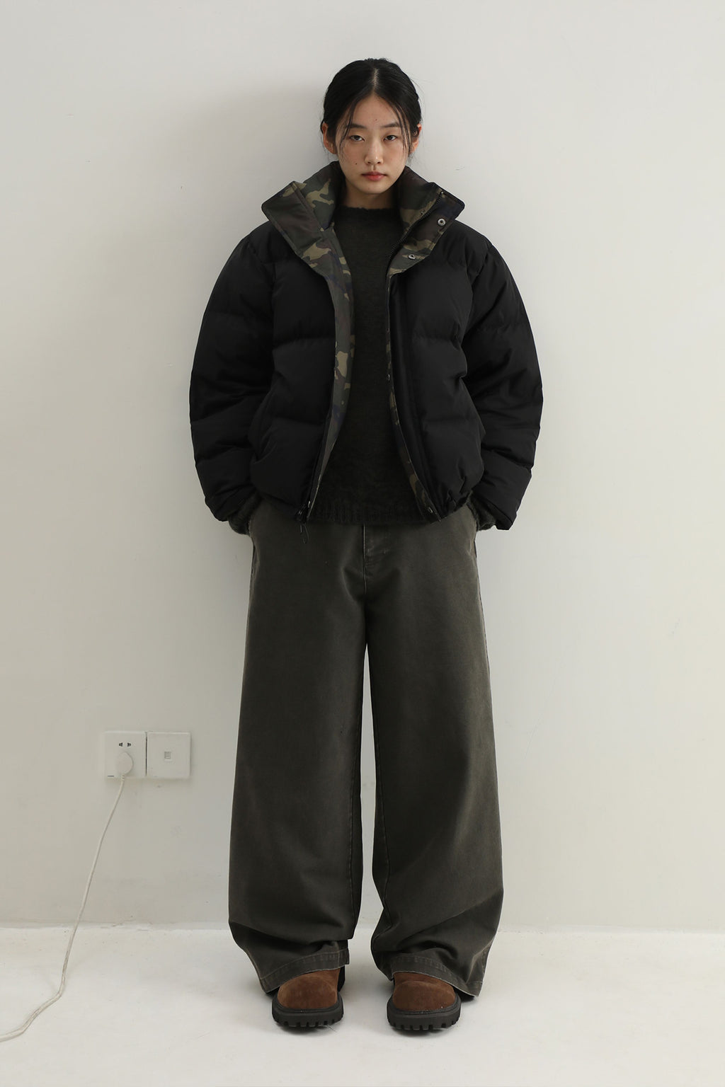 Reversible Camouflage Puffer Jacket