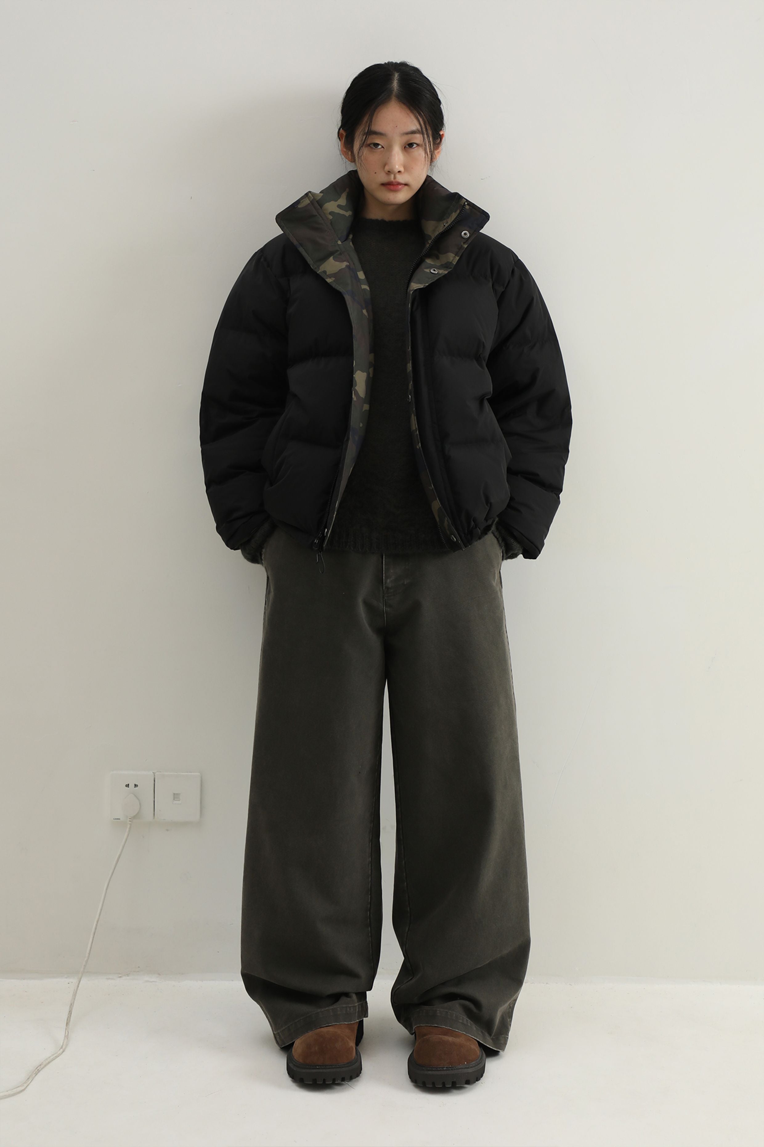 Reversible Camouflage Puffer Jacket