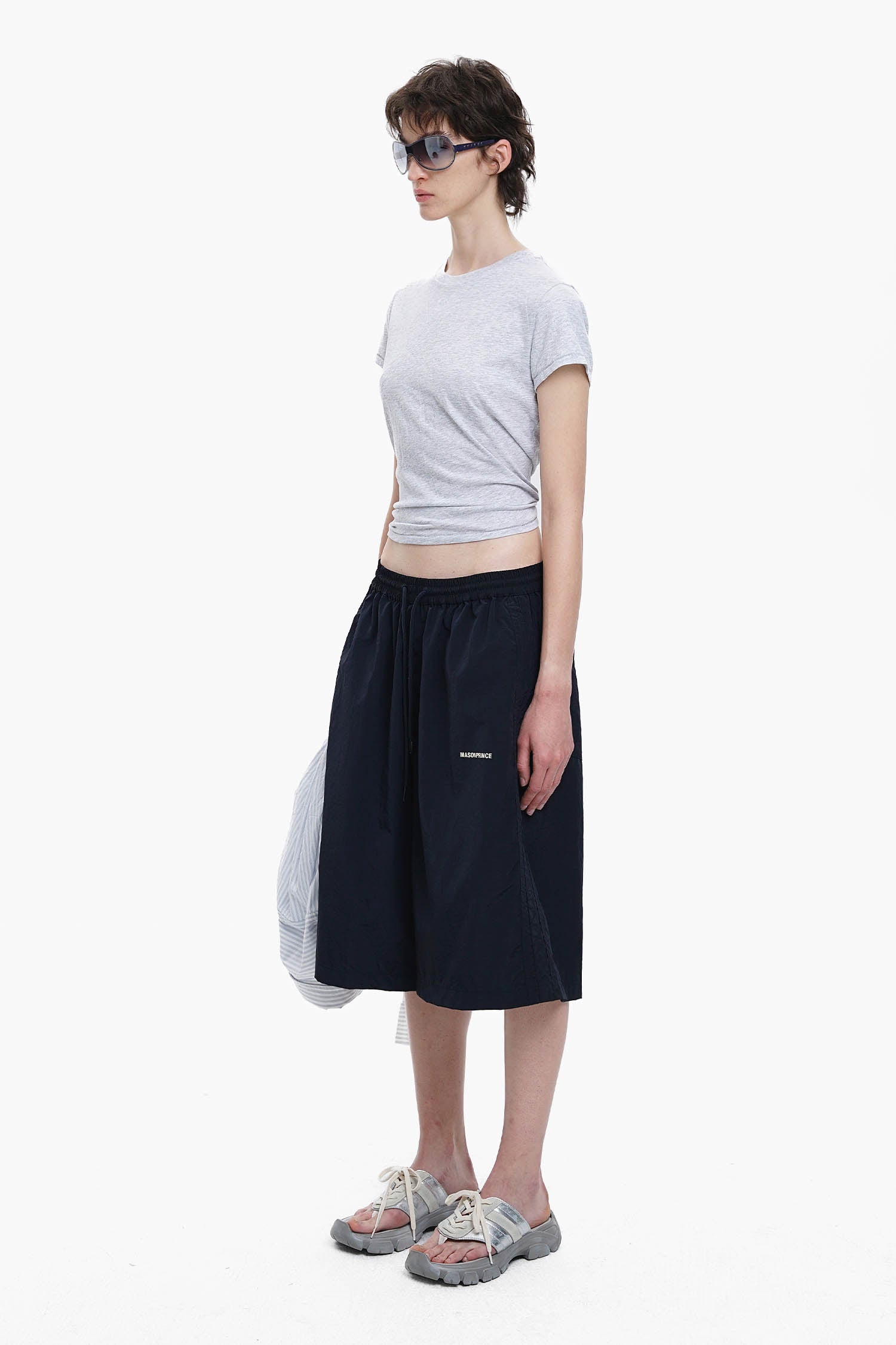 Loose Fit Nylon Bermuda Shorts