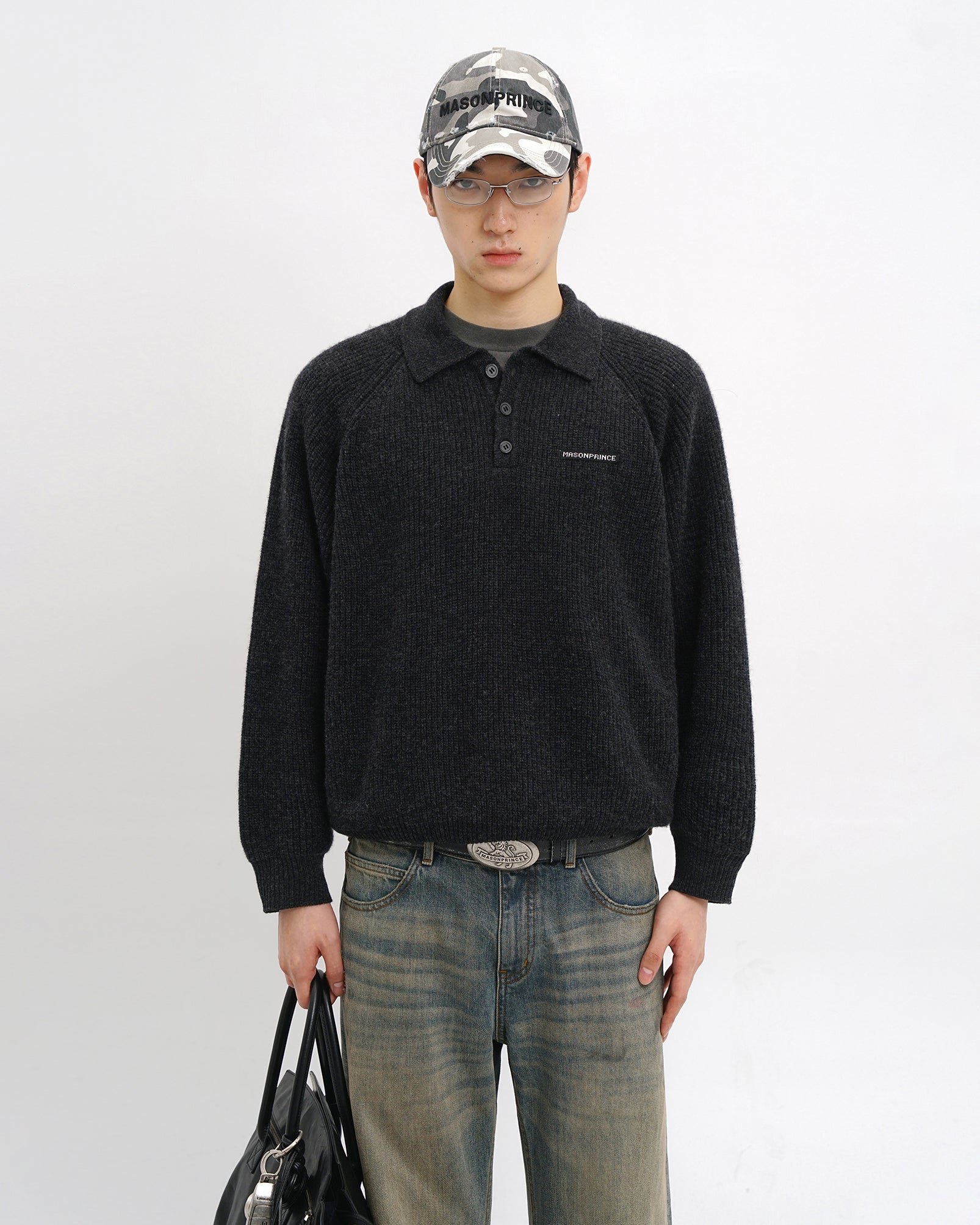 Setsuna Textured Wool Polo Knit