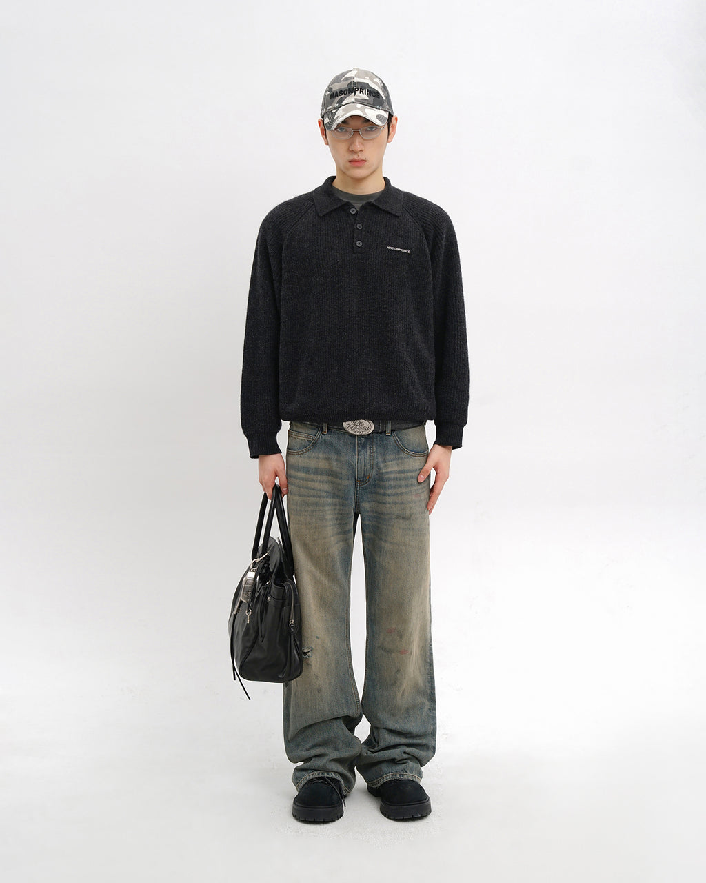 Setsuna Textured Wool Polo Knit