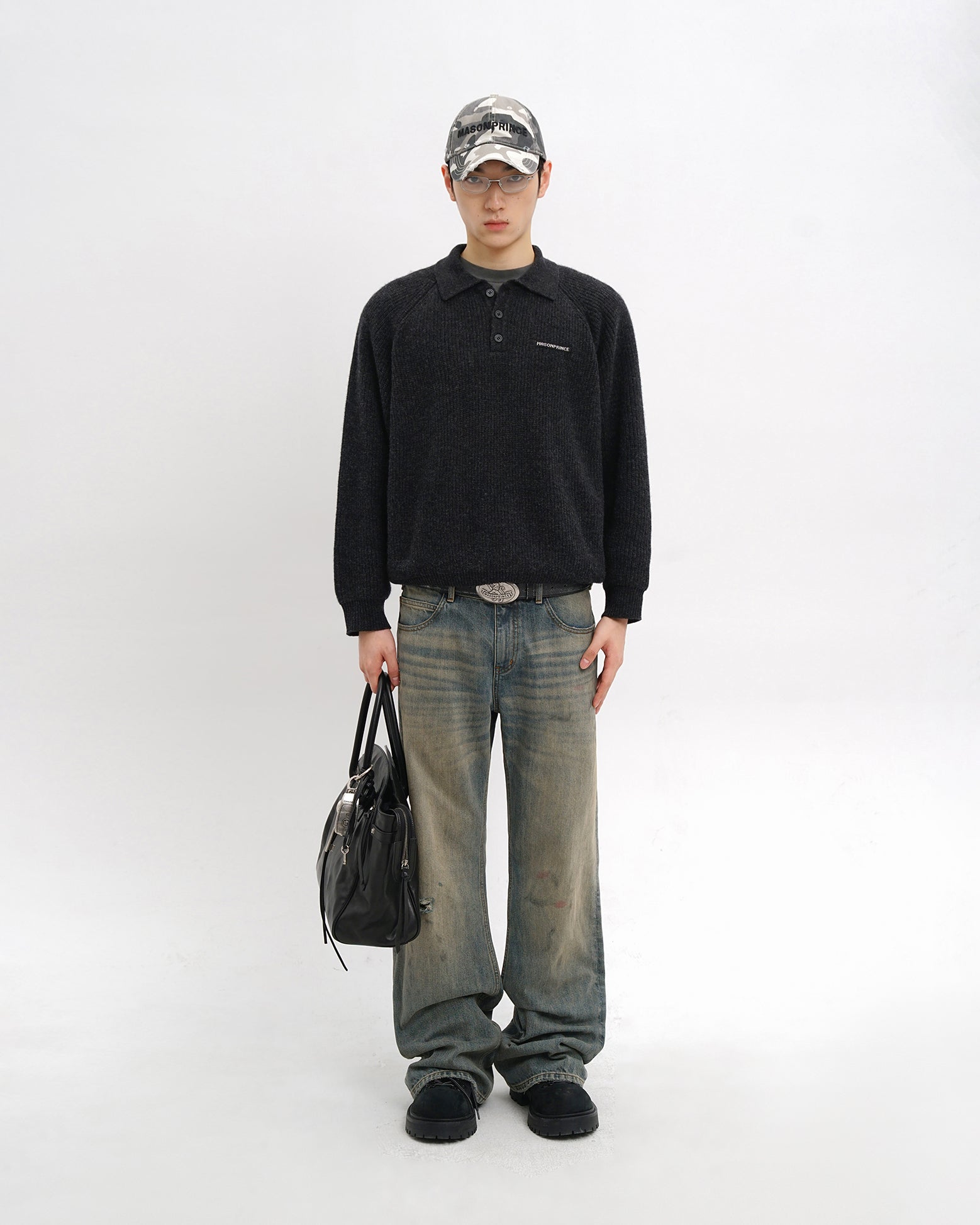 Setsuna Textured Wool Polo Knit