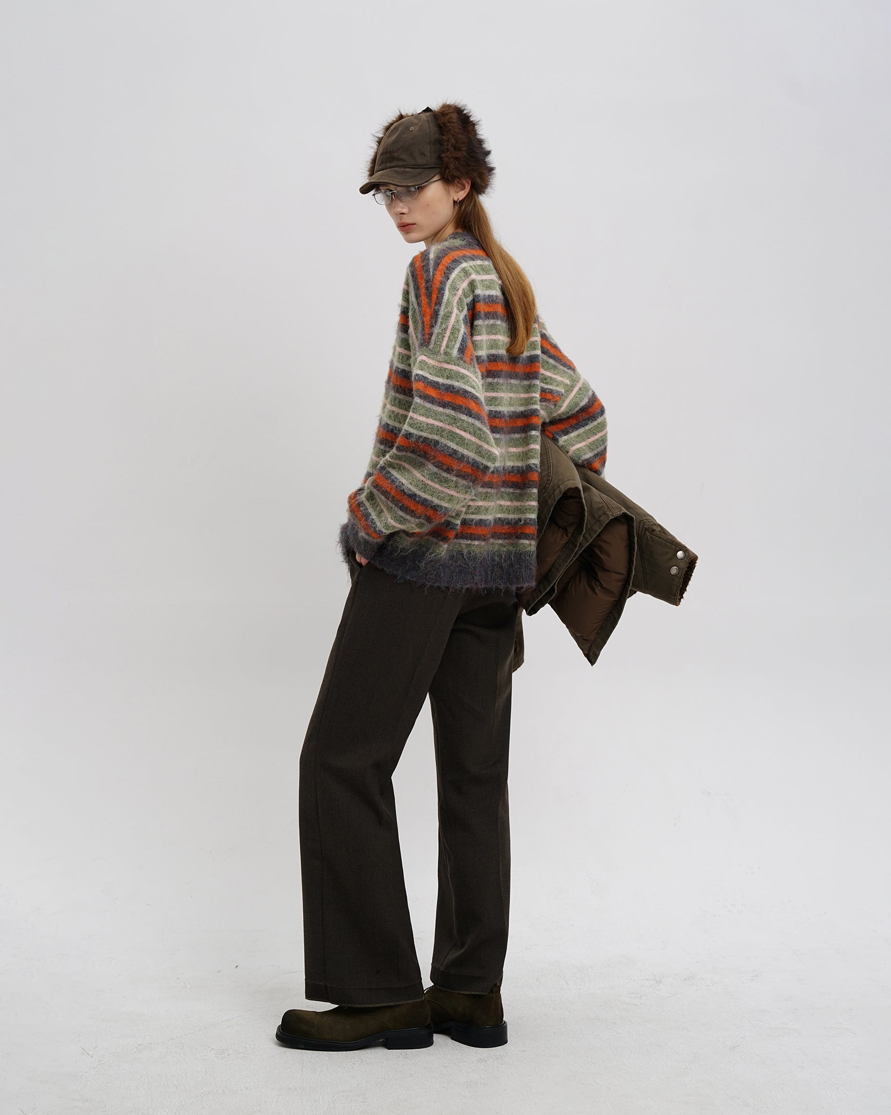 Vintage Fuzzy Stripe Knit