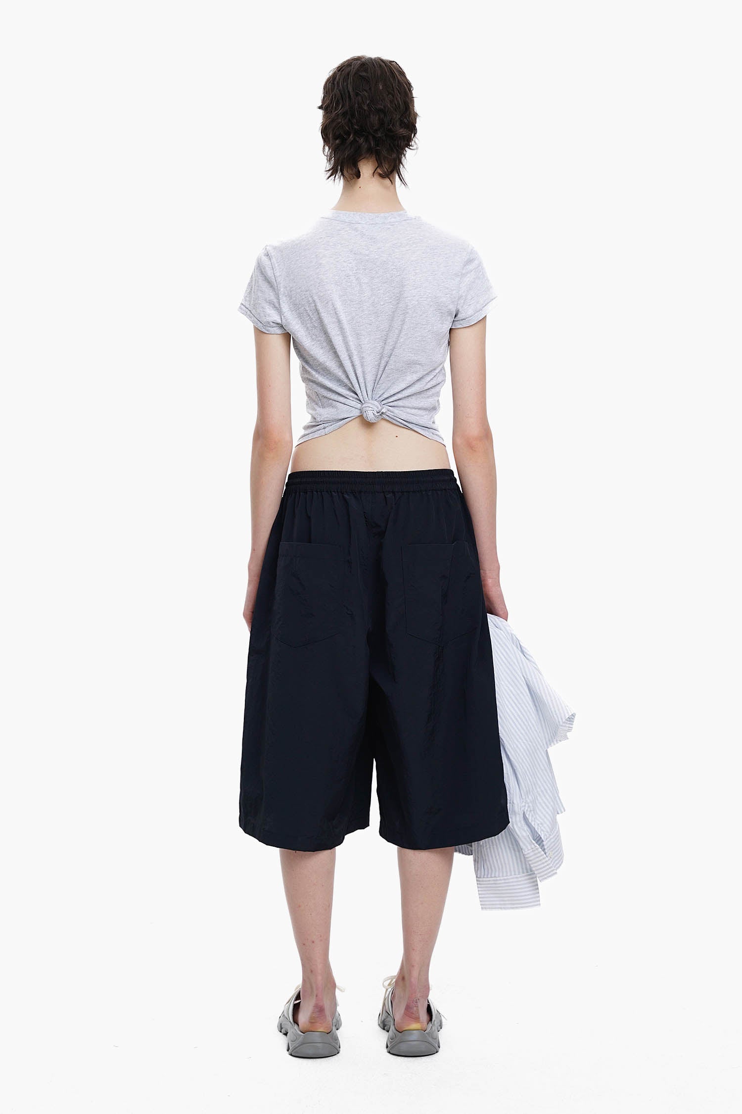 Loose Fit Nylon Bermuda Shorts