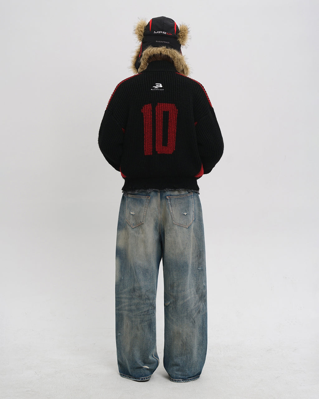 Racer Patch Knit Zip Cardigan