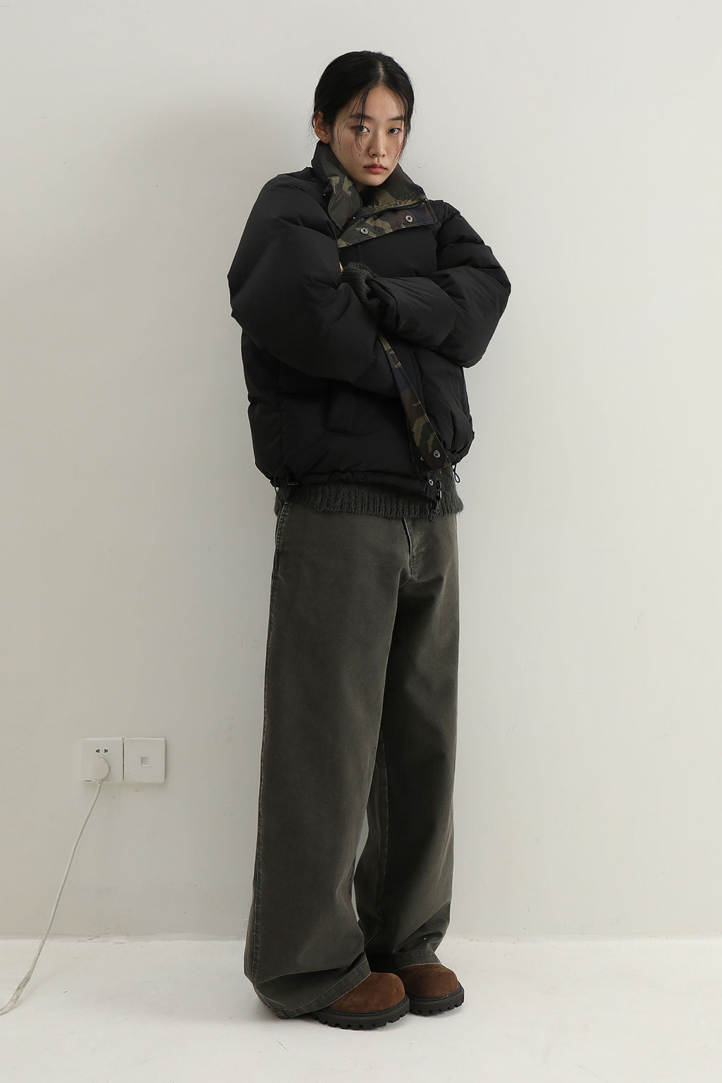 Reversible Camouflage Puffer Jacket