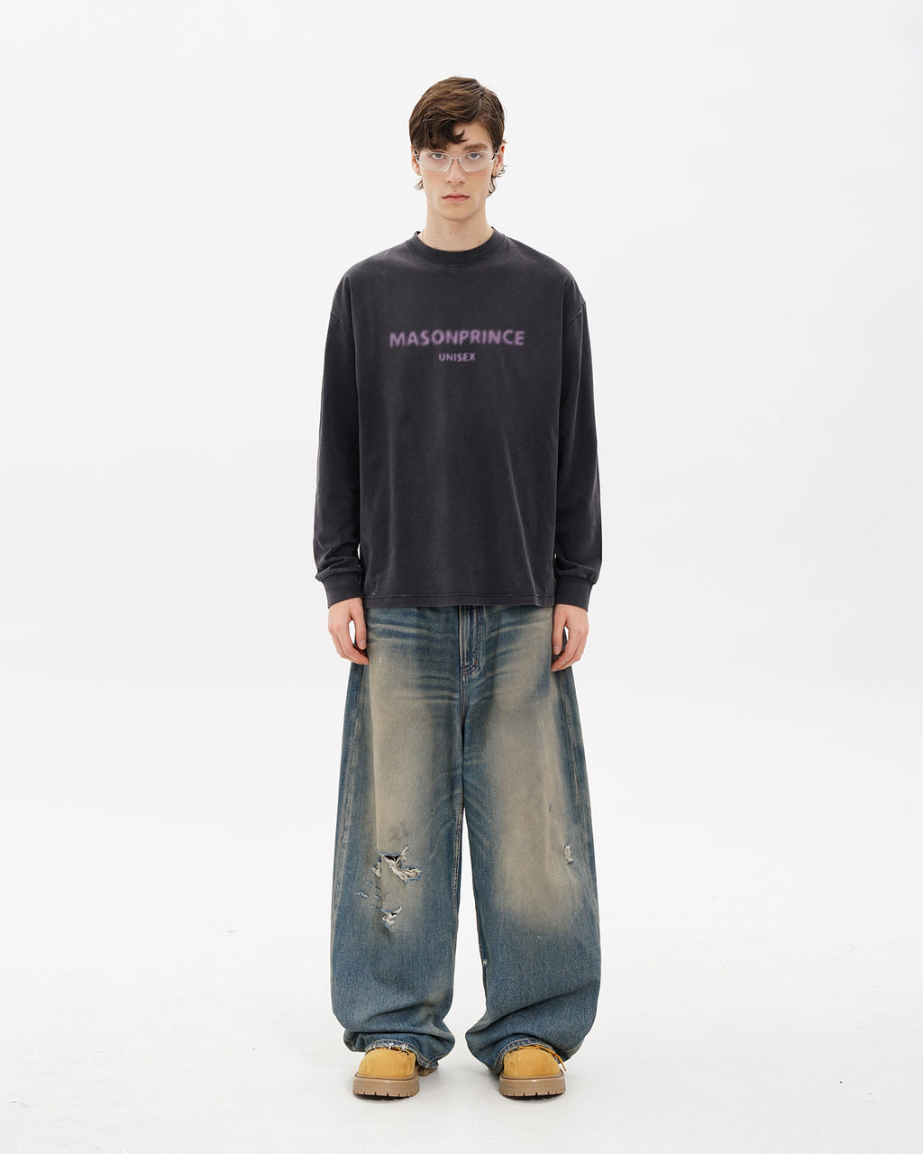 Blur Logo Washed Long Sleeve Tee