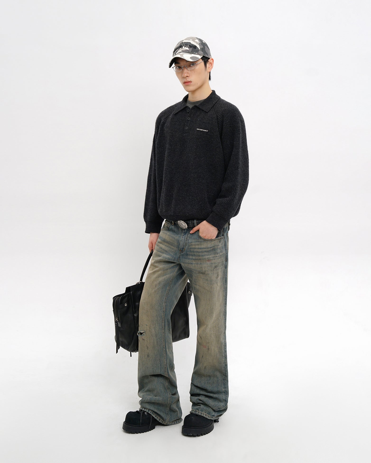 Setsuna Textured Wool Polo Knit