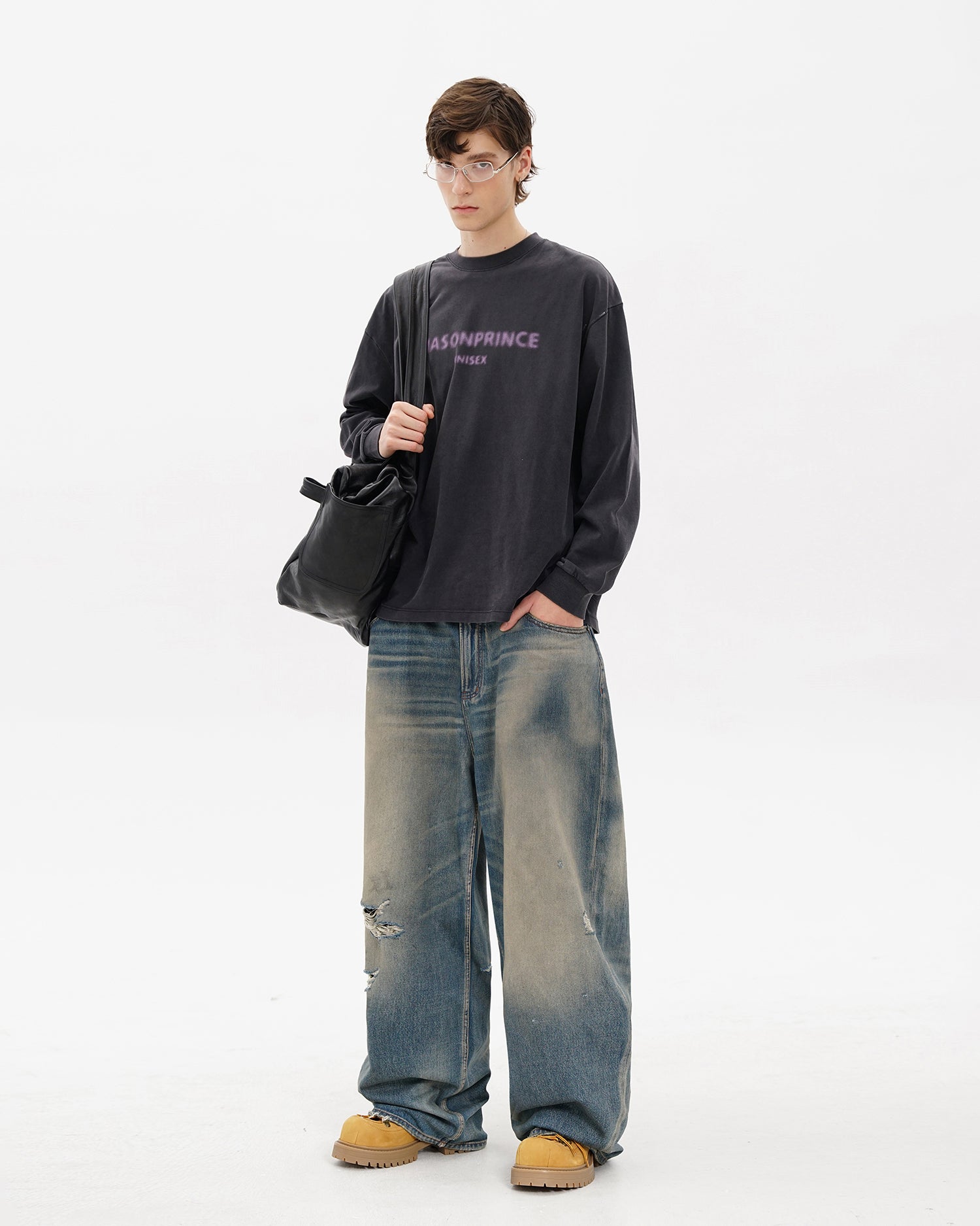 Blur Logo Washed Long Sleeve Tee