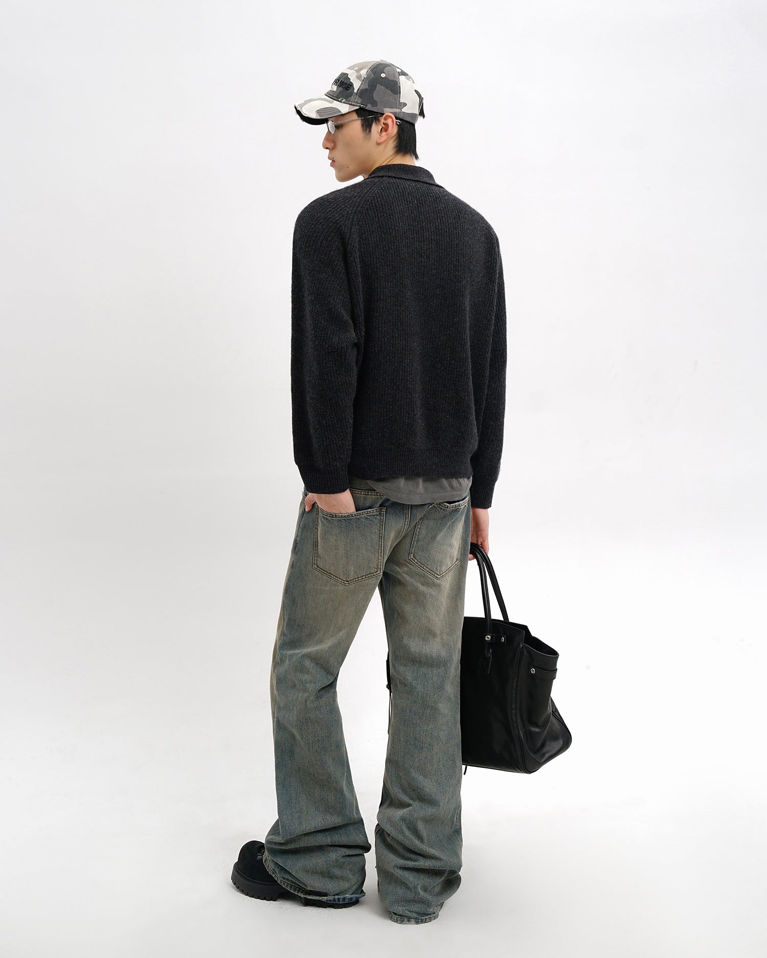 Setsuna Textured Wool Polo Knit