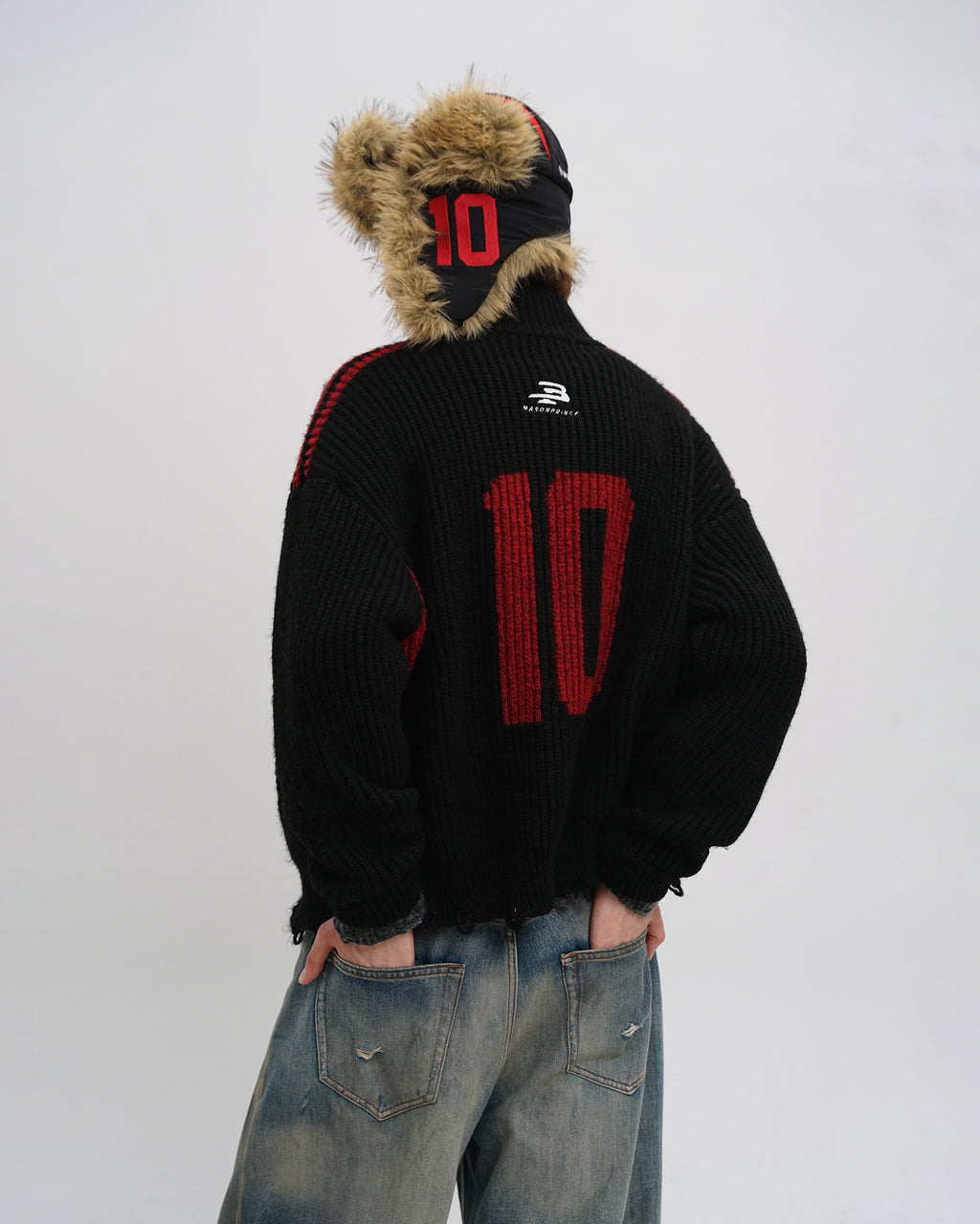 Racer Patch Knit Zip Cardigan