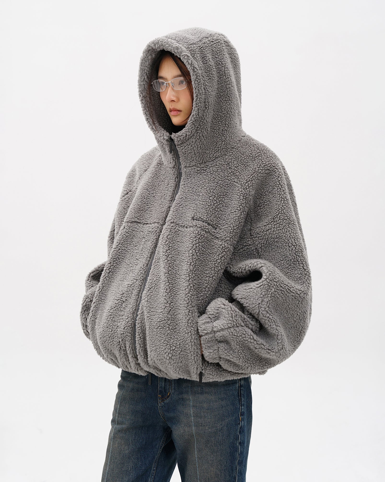 Anti-Static Sherpa Zip Hood Jacket
