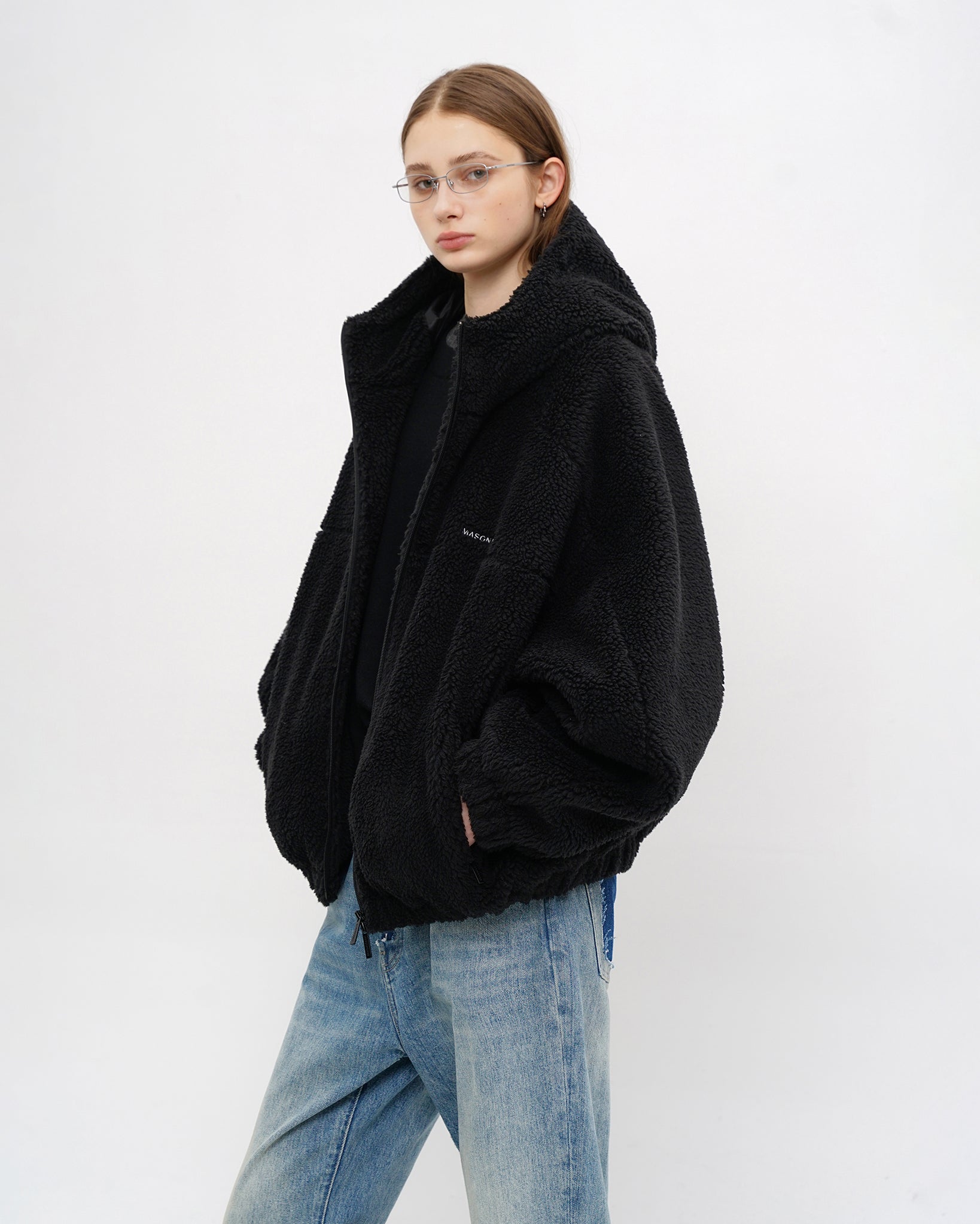 Anti-Static Sherpa Zip Hood Jacket