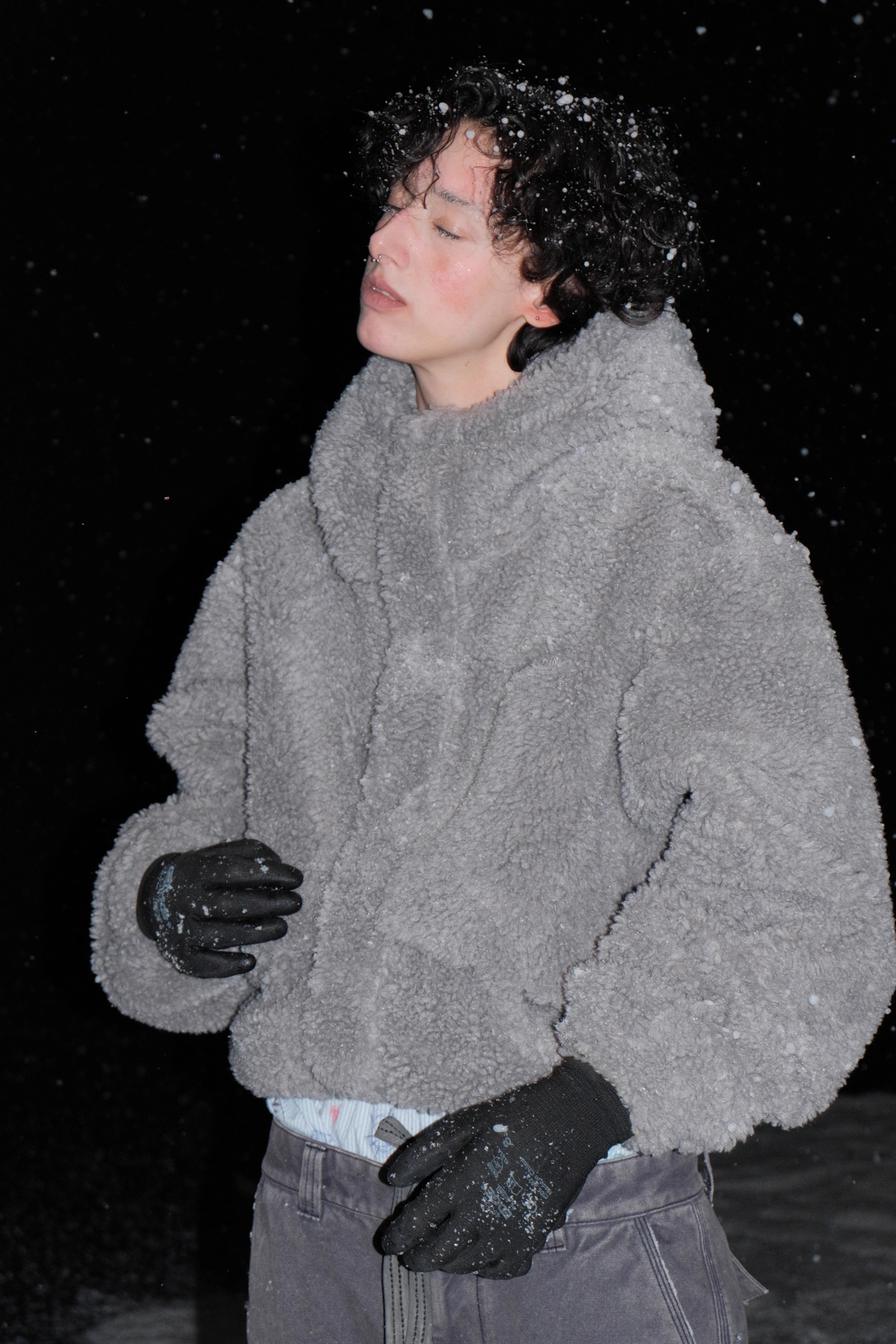 Large-Grain Wool Workwear Jacket