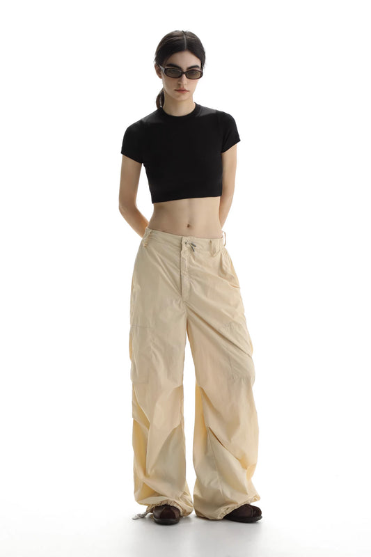 Relaxed Parachute pants - Apricot
