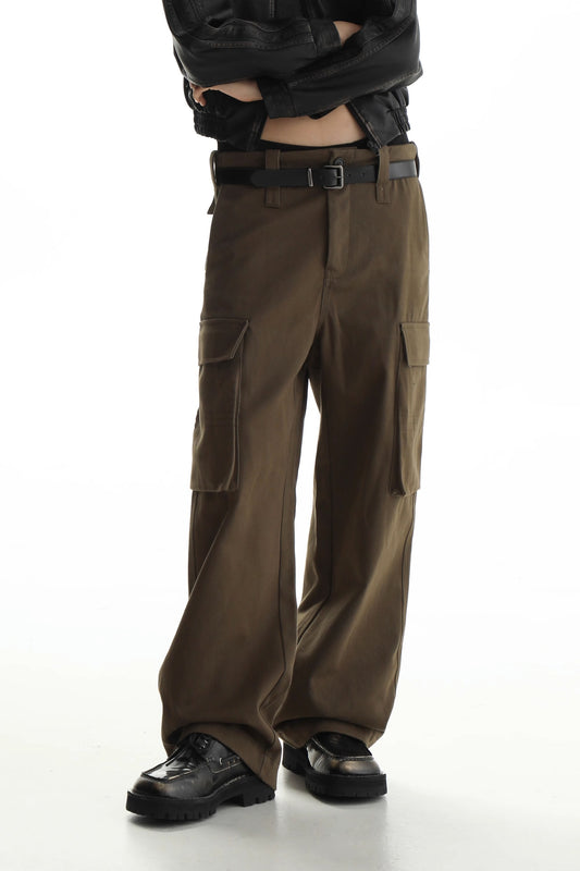Integrated belt Trousers - Military Green