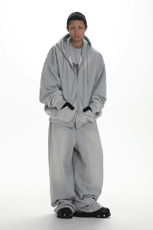 Heavy Cotton comfy Sweatpants - Light Gray