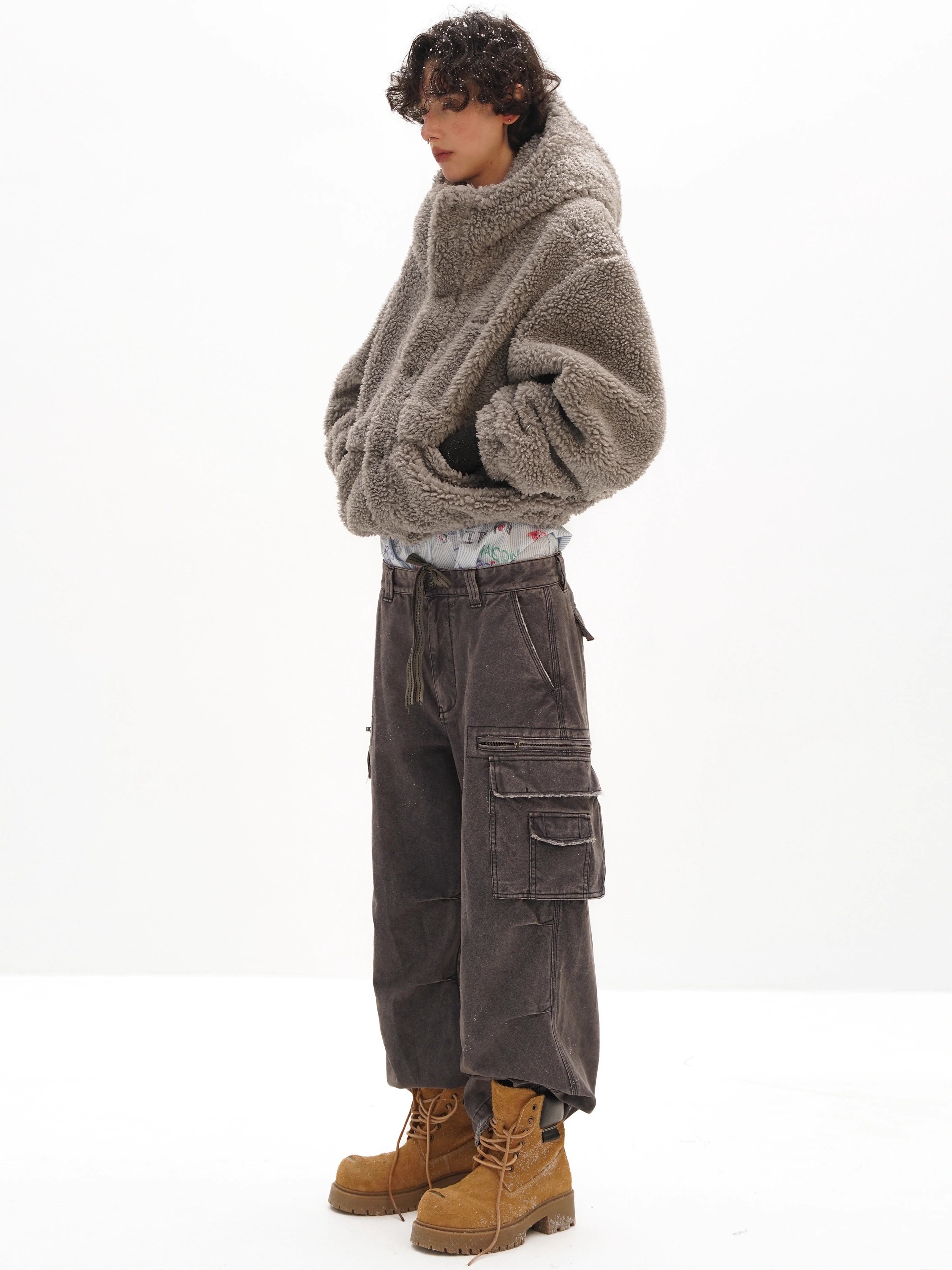 Large-Grain Wool Workwear Jacket