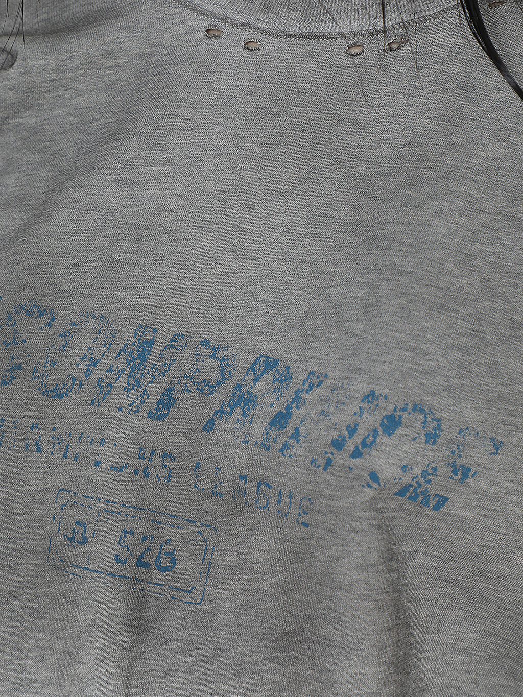 Floral Gray Gradient Damaged Tee-Shirt