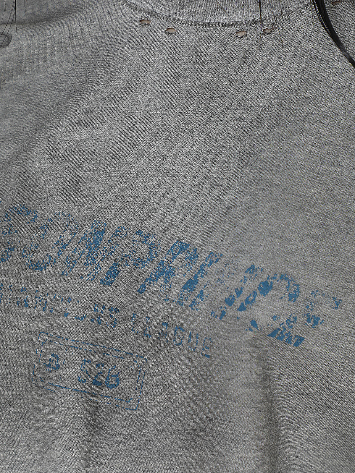 Floral Gray Gradient Damaged Tee-Shirt